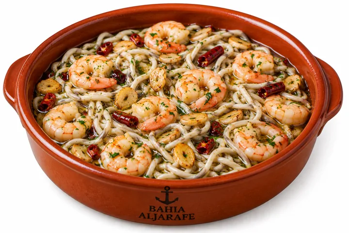 Gulas con Gambas al Ajillo